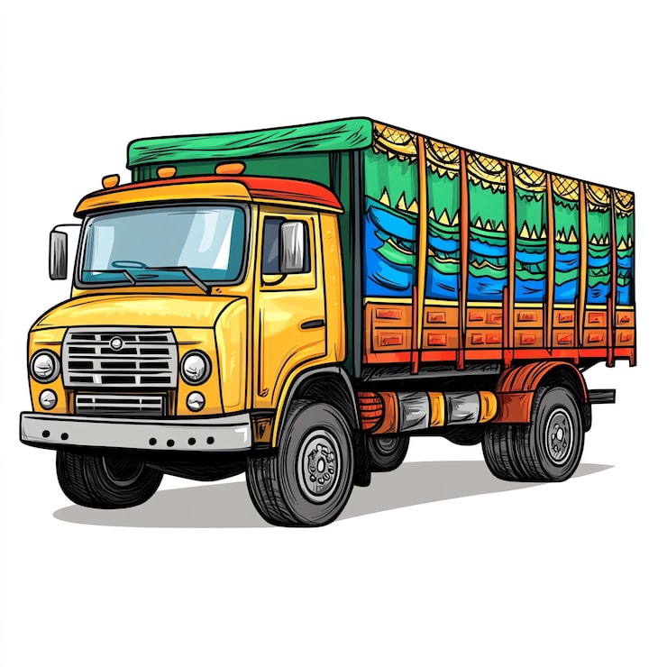 Photo ilustrasi konsep india truk india