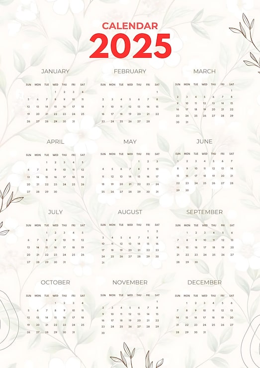 Foto modello di calendario 2025 con sfondo a modello progettazione del pianificatore annuale per uso stampato e digitale