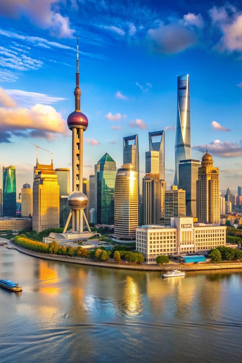 Photo panorama shanghai cina china shanghai bund pusat keuangan cina adalah salah satu kota paling makmur di asia