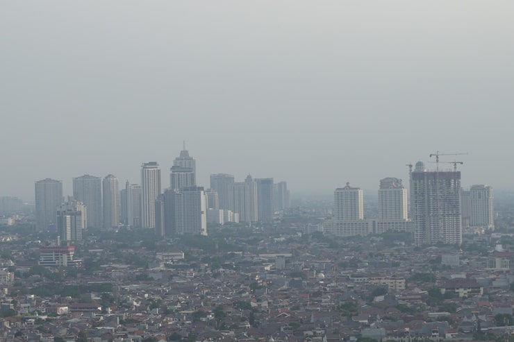 Photo pemandangan kota dengan langit cerah