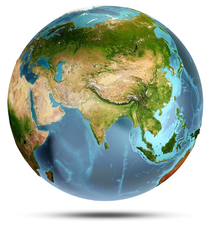 Photo rendering 3d planet bumi