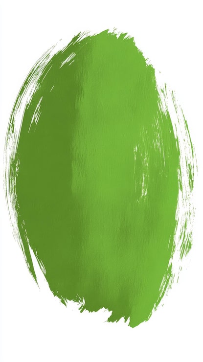 Foto semplice ovale verde con angoli arrotondati su uno sfondo bianco