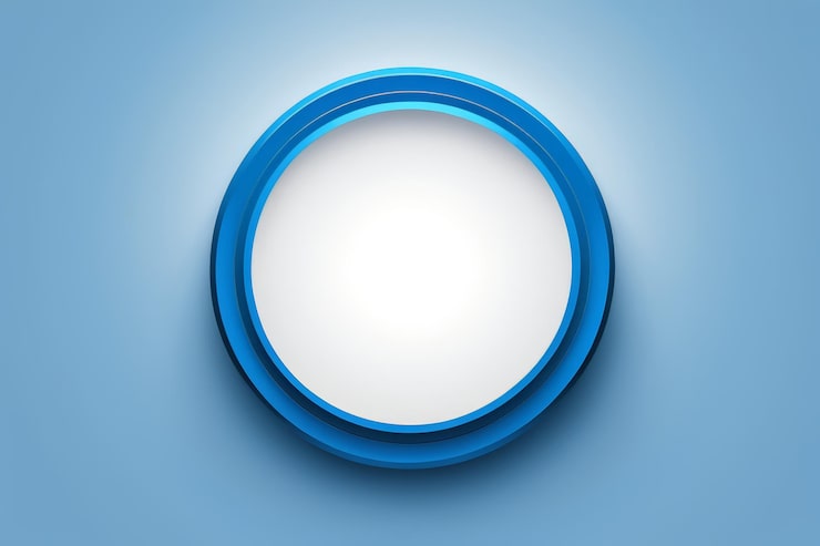 Foto un cerchio blu su sfondo bianco