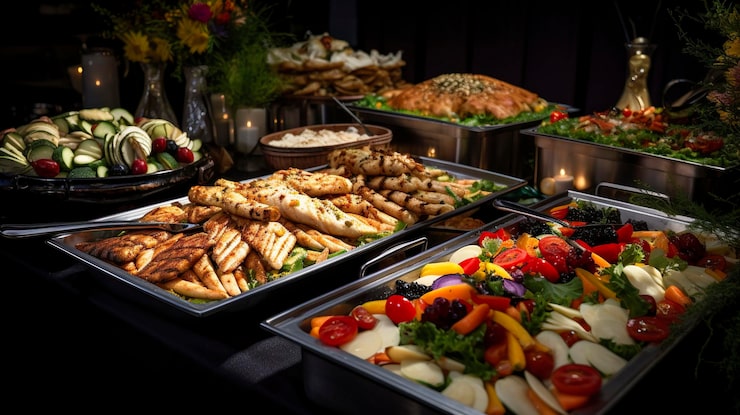 Foto una foto di un menu del servizio di catering