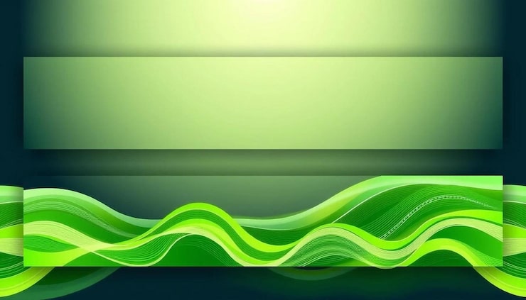 Foto uno sfondo verde con un'onda verde e verde