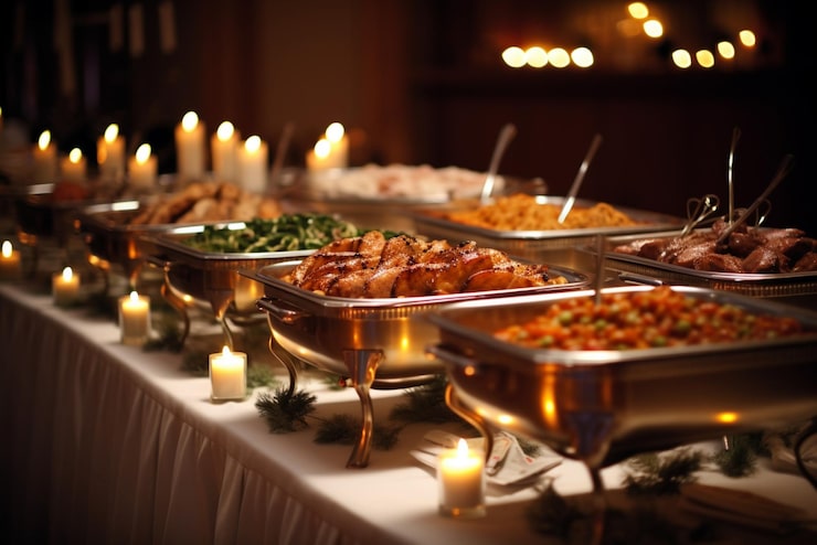 Foto vibrante servizio di ristorazione a buffet messicano immagine