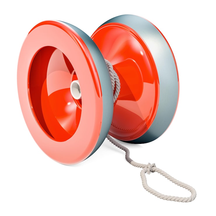 Photo yoyo merah, rendering 3d