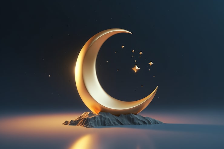 Zdarma Fotografie 3d měsíc v půlměsíci k oslavě ramadánu