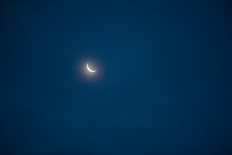 Zdarma Fotografie úžasná krásná obloha s mraky - s měsícem