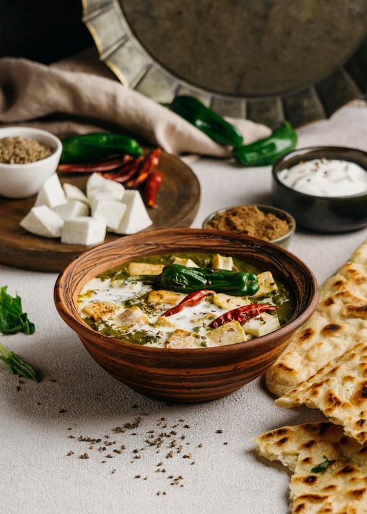 Foto grátis bolinha de ângulo alto com comida paquistanesa
