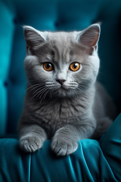 Foto grátis close-up de um gatinho adorável no sofá