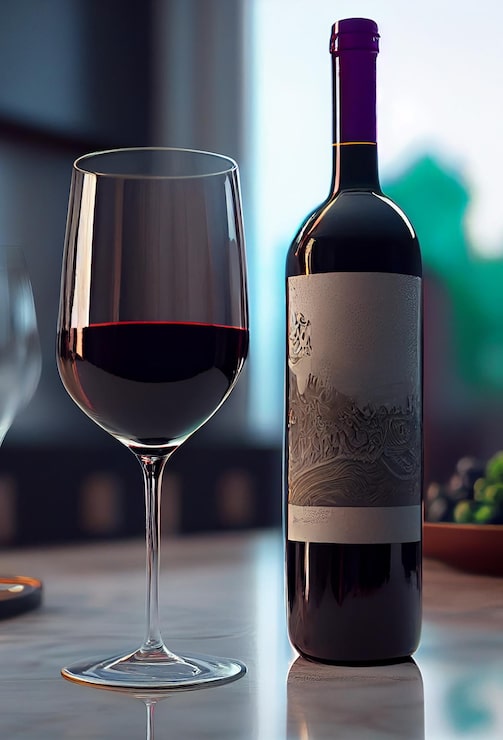 Foto grátis elegância de taça de vinho tinto em mesa de madeira ai generativa