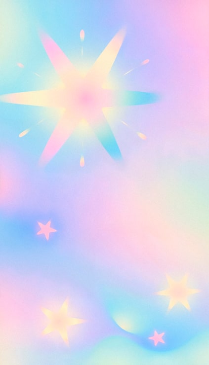 Foto grátis ilustração iridescente do céu estrelado de arco-íris pastel
