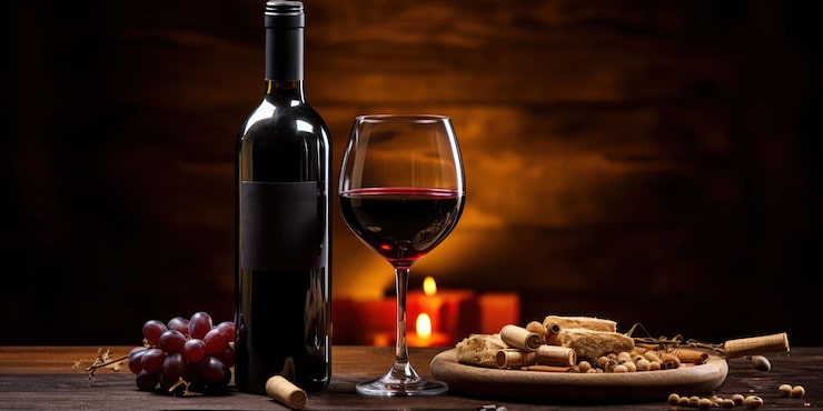 Foto grátis uma garrafa de taças de vinho e um saca-rolhas para uma noite