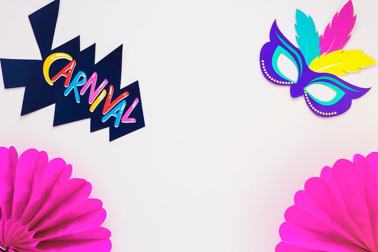 Kostenlose Foto flache maske für karnevals- und papierfans