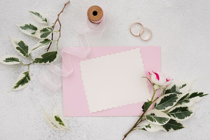 Kostenlose Foto hochzeitseinladungsumschlag mit blumen
