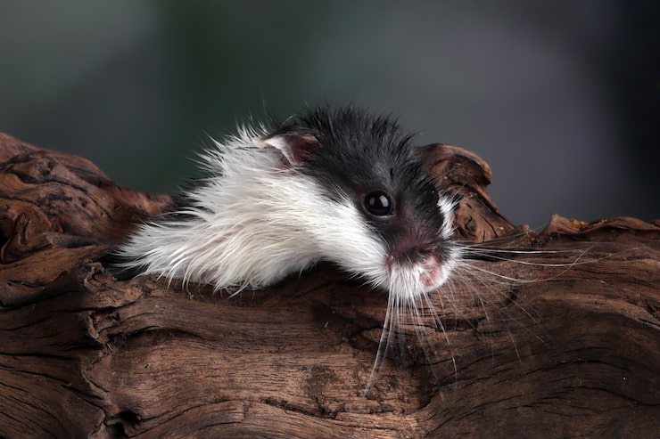 Kostenlose Foto roborovski-hamsternahaufnahme auf holz