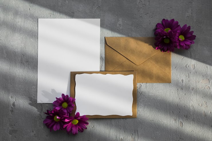 Kostenlose Foto umschlag mit blumendekor