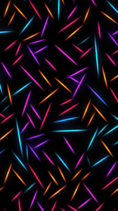 Foto 90s patrón de luz de neón fondo de papel de pared línea iluminada