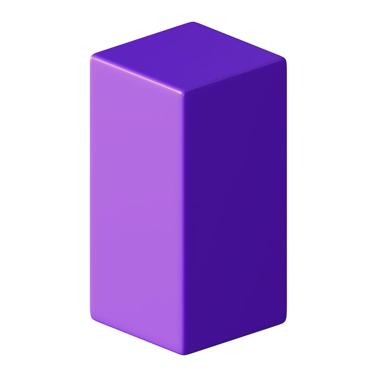 Foto adhesivo de forma geométrica de barra púrpura png 3d de fondo transparente