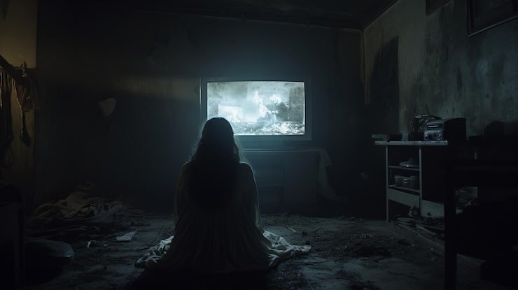 Foto atmosfera etérea un terror psicológico en una habitación vieja
