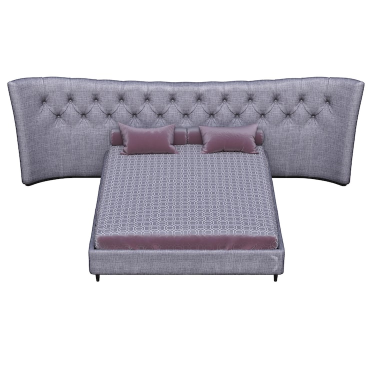 Foto cama aislada sobre fondo blanco, muebles interiores, ilustración 3d, cg render