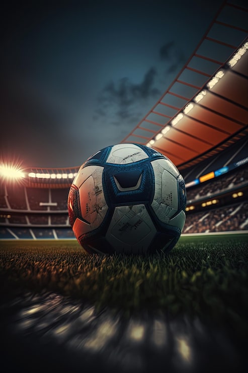 Foto campo de fútbol y estadio con hinchas la noche anterior al partido