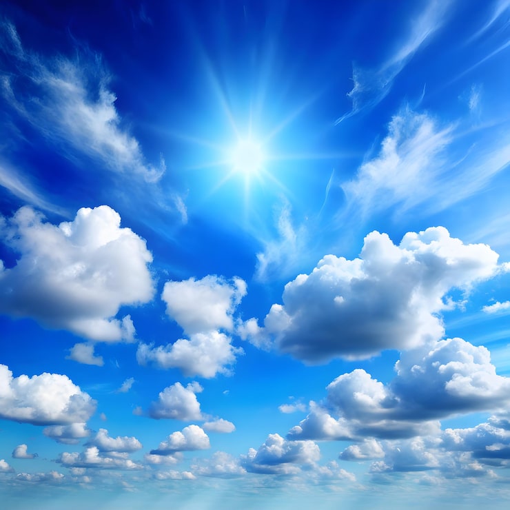 Foto cielo azul y nubes de fondo con lotes