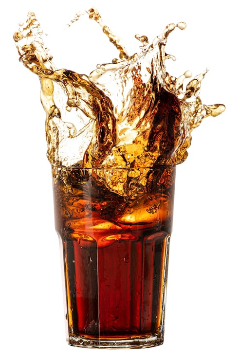 Foto cola splash adesivo png refrigerante fundo transparente