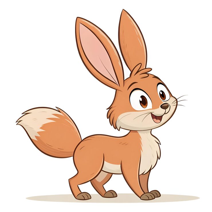 Foto der entzückende zeichentrick-hase-fuchs