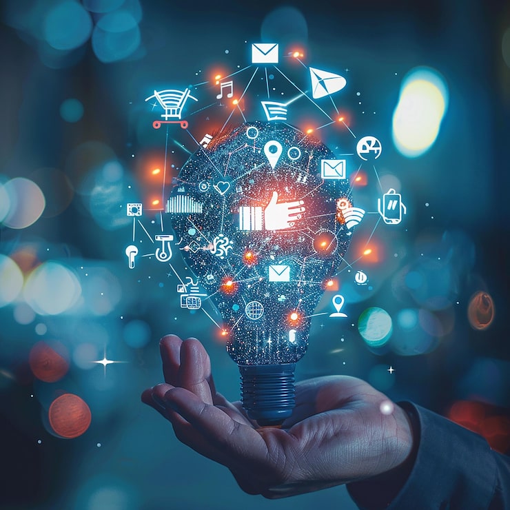 Foto el desarrollo de los medios sociales modernos y la tendencia futura de los medios de comunicación social