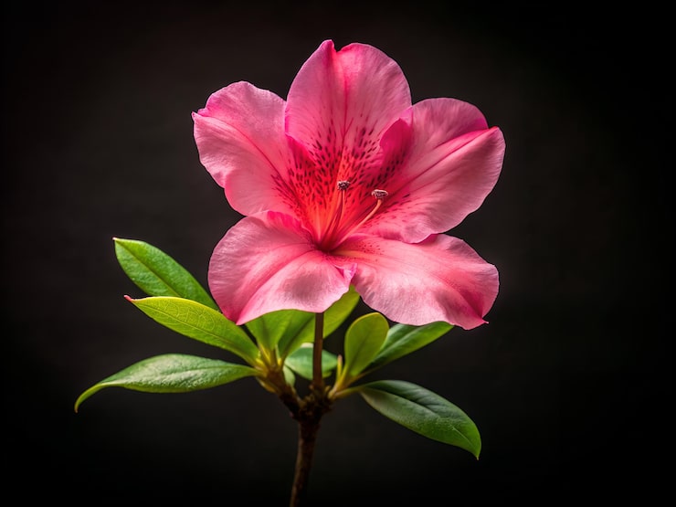 Foto die lebendige rosa azalea blüht