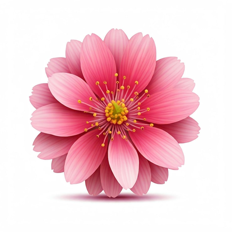 Foto eine rosa blume mit gelben flecken