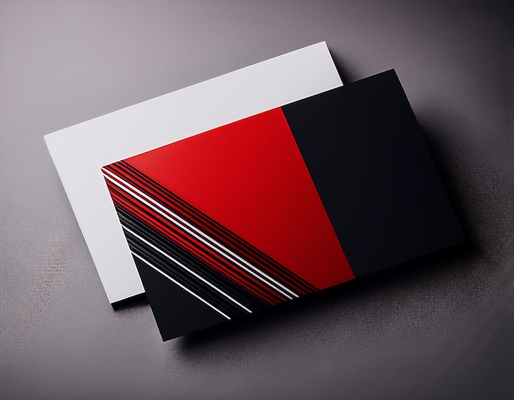 Foto eine weiße und rote schachtel mit einem schwarzen und roten design