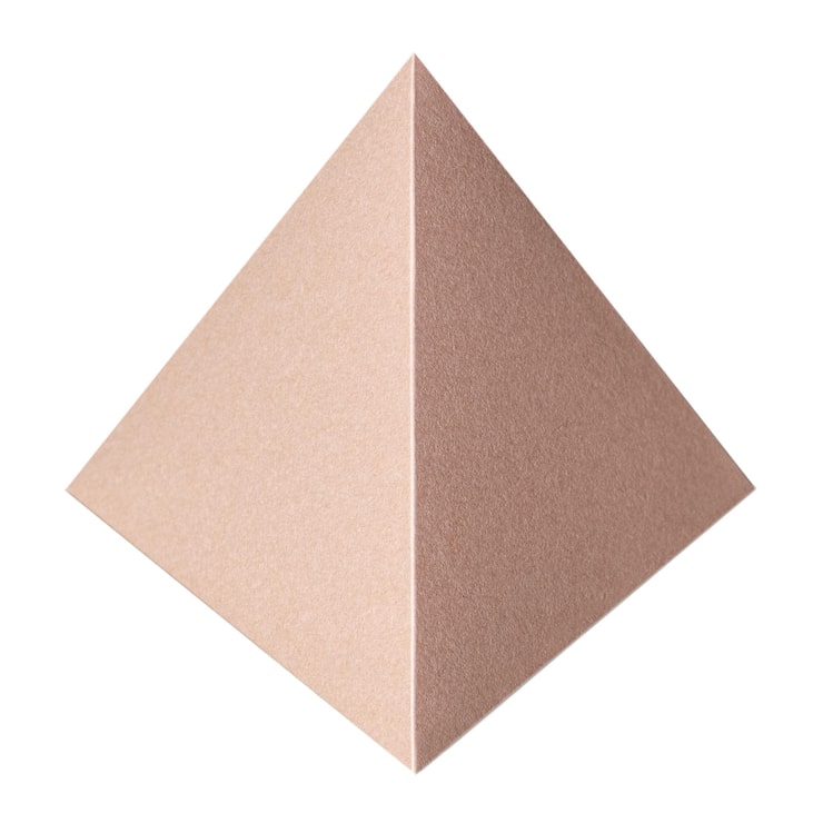 Foto elemento de diseño de artesanía de papel pirámide rosa 3d
