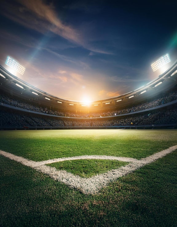 Foto un estadio con una línea blanca que dice cita de fútbol en la parte inferior