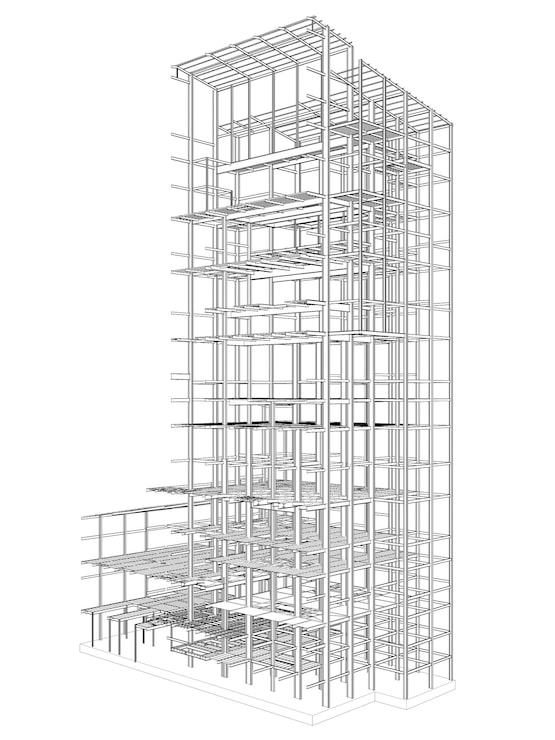 Foto estructura de un edificio de marco de acero