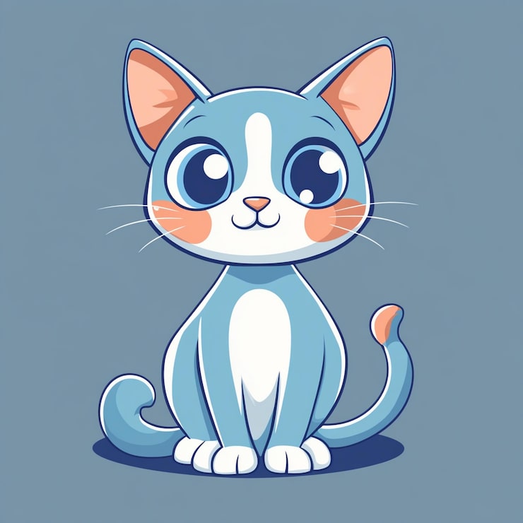 Foto gato bonito dos desenhos animados