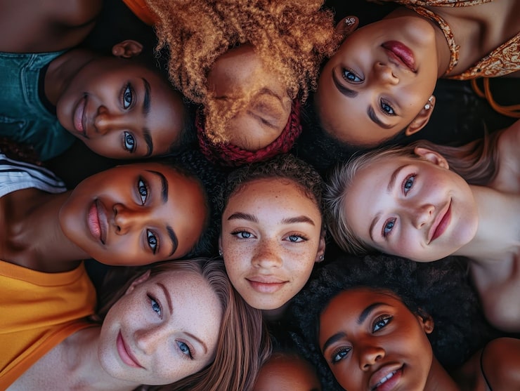 Foto grupo diversificado de indivíduos que expressam as suas identidades únicas