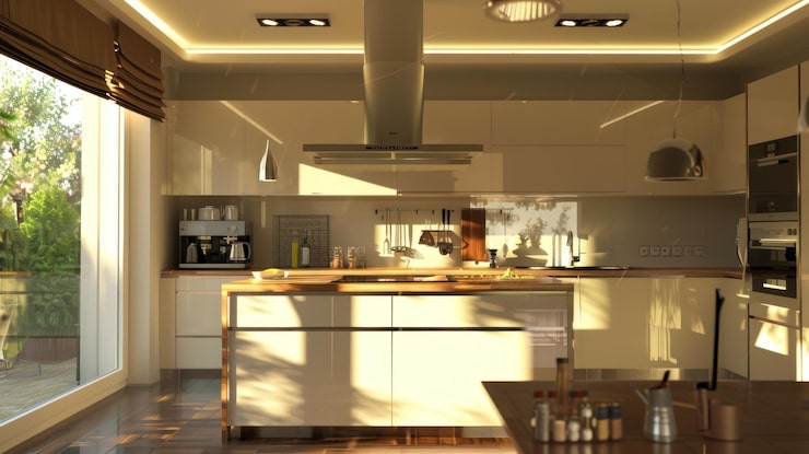 Foto imagen de una cocina moderna renderizar la imagen