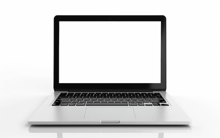 Foto imagen de laptop en fondo blanco