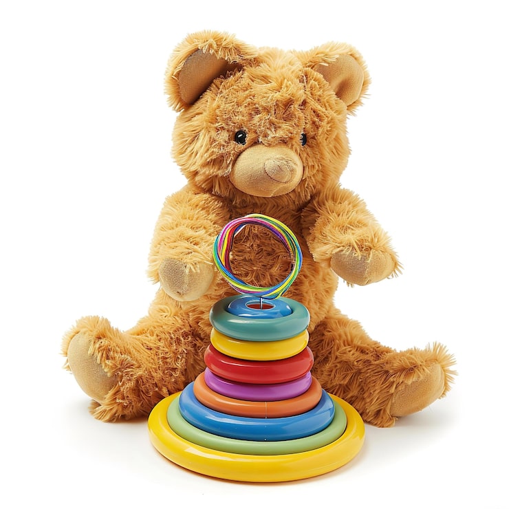 Foto jogo de toss carnival ring plush isolado em fundo branco