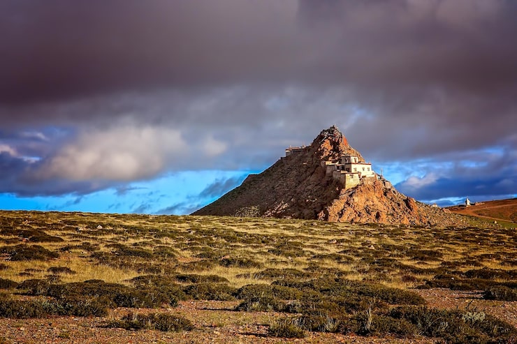 Foto monasterio tibetano remoto