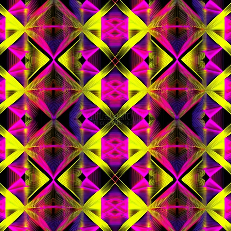 Foto patrón geométrico con collors blacklight, rosa y amarillo