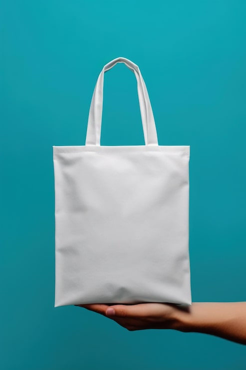 Foto una persona que sostiene un simulacro de bolso de mano imagen de ia generativa maqueta de bolso de mano en blanco