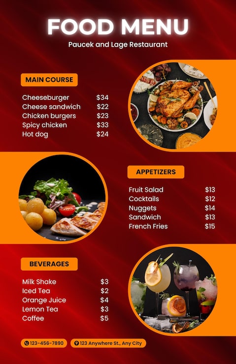 Foto plantilla de diseño de menú de restaurante para cafetería cafetería restaurante bar comida y bebidas