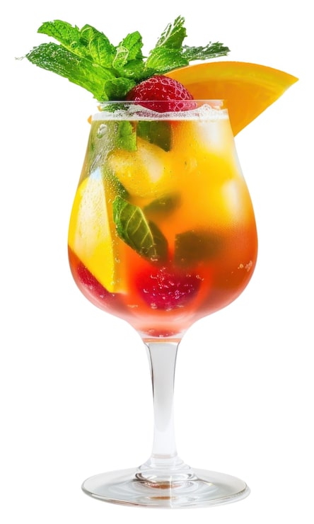 Foto png cóctel refrescante de frutas con menta