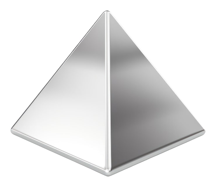Foto png forma de pirámide simple electrónica de fondo blanco