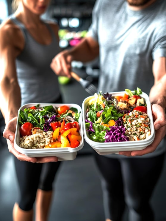 Foto preparação de refeições saudáveis para atletas e entusiastas do fitness