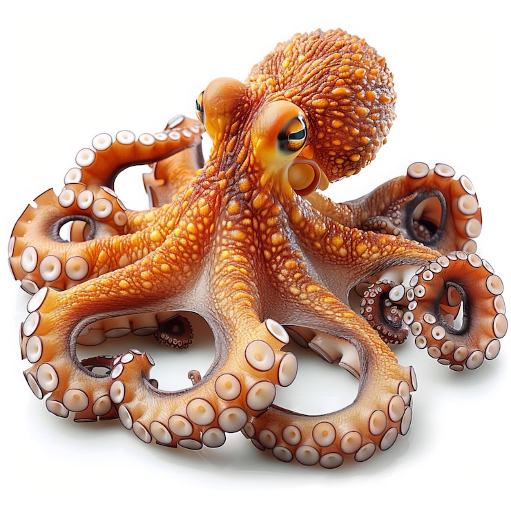 Foto un pulpo con un fondo blanco estilizado